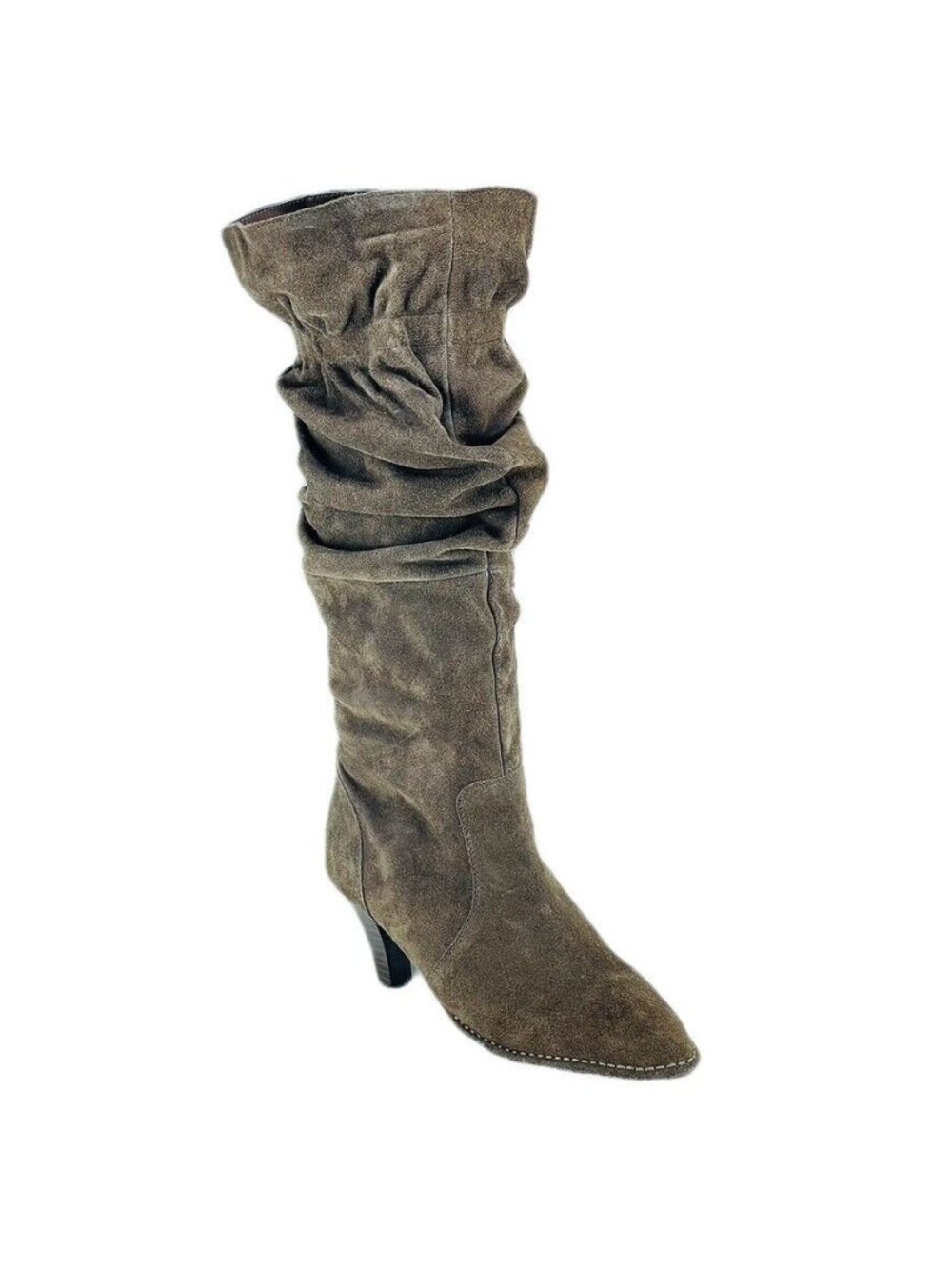 Hot In Hollywood 11W Brown Leather Slouchy Knee High Boots For Women